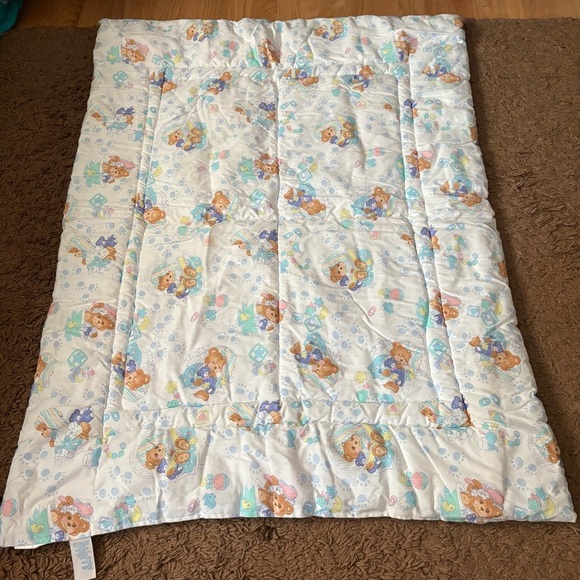 Vintage Baby Morgan TEDDY BEDDY Bear Comforter Quilt Crib Blanket W/ Pillow - Picture 9 of 9